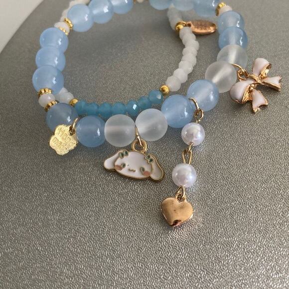 Lovely Cartoon Animals Charms Crystal Beads Stretch Bracelet for Women Teen Girl - Picture 3 of 6